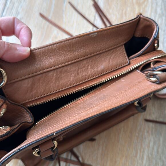 Rebecca Minkoff Brown Leather Mini Bag with Fringe Y2K - Picture 5 of 9